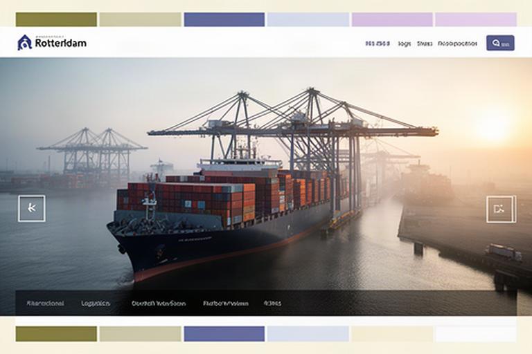 Containerschepen en kranen in de haven van Rotterdam bij zacht ochtendlicht